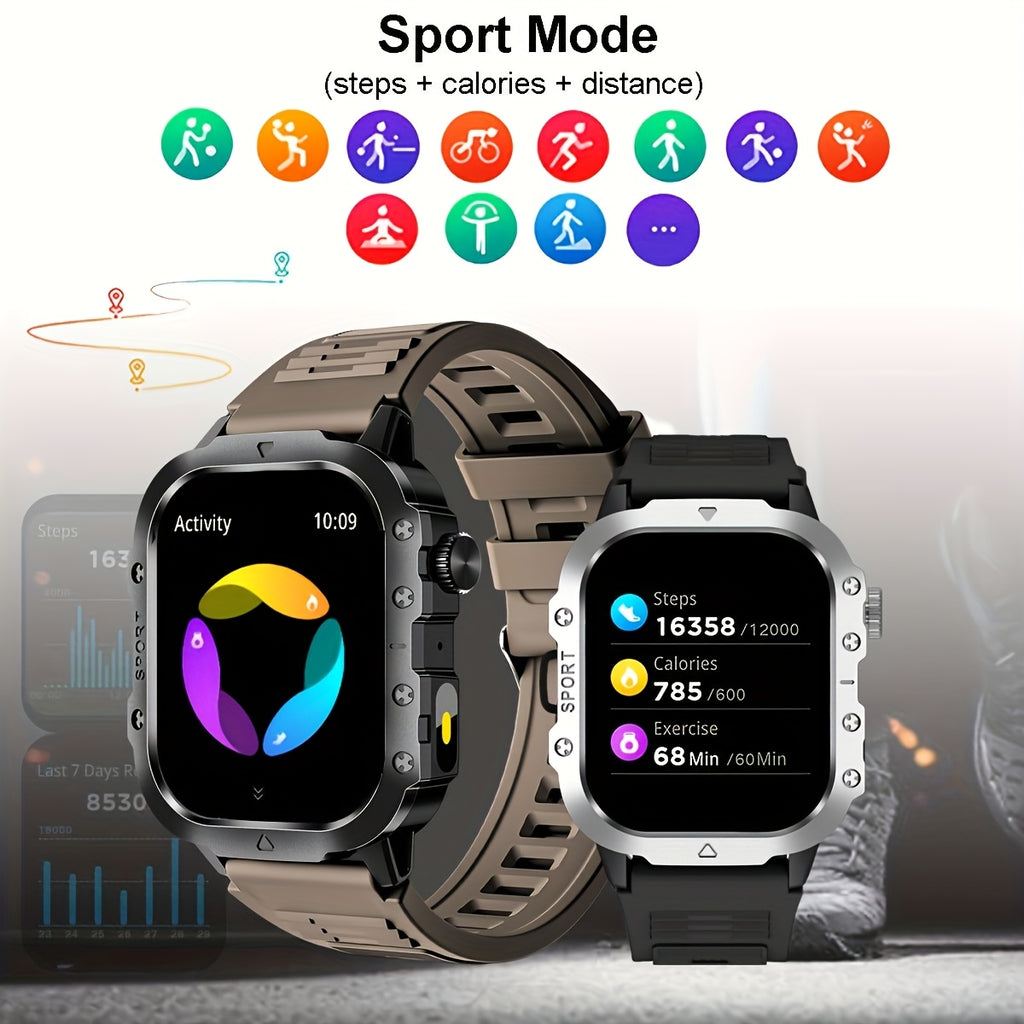 New Smartwatch with 2.01-inch Large Screen LED Flashlight Outdoor Sports Watch & Fitness Tracker Compatible with Android And iPhone Halloween Edition Suitable for Men Or Women Versatile for Multiple Scenarios The Perfect Holi