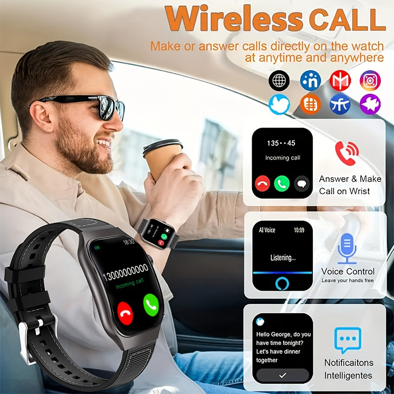 Unisex Curved Screen Smartwatch with Wi-Fi And Wi-Fi 5.2 - High Quality, 1.96" HD Display, 360° Panoramic View, Rechargeable Battery, Fitness Tracking, Outdoor Sports, Fashion Smartwatch, Health Monitoring, Streamlined Dial