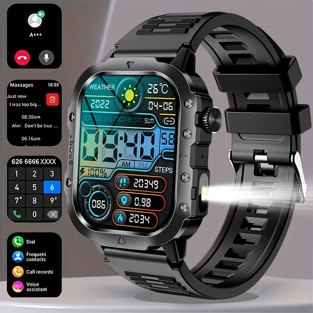 New Smartwatch with 2.01-inch Large Screen LED Flashlight Outdoor Sports Watch & Fitness Tracker Compatible with Android And iPhone Halloween Edition Suitable for Men Or Women Versatile for Multiple Scenarios The Perfect Holi