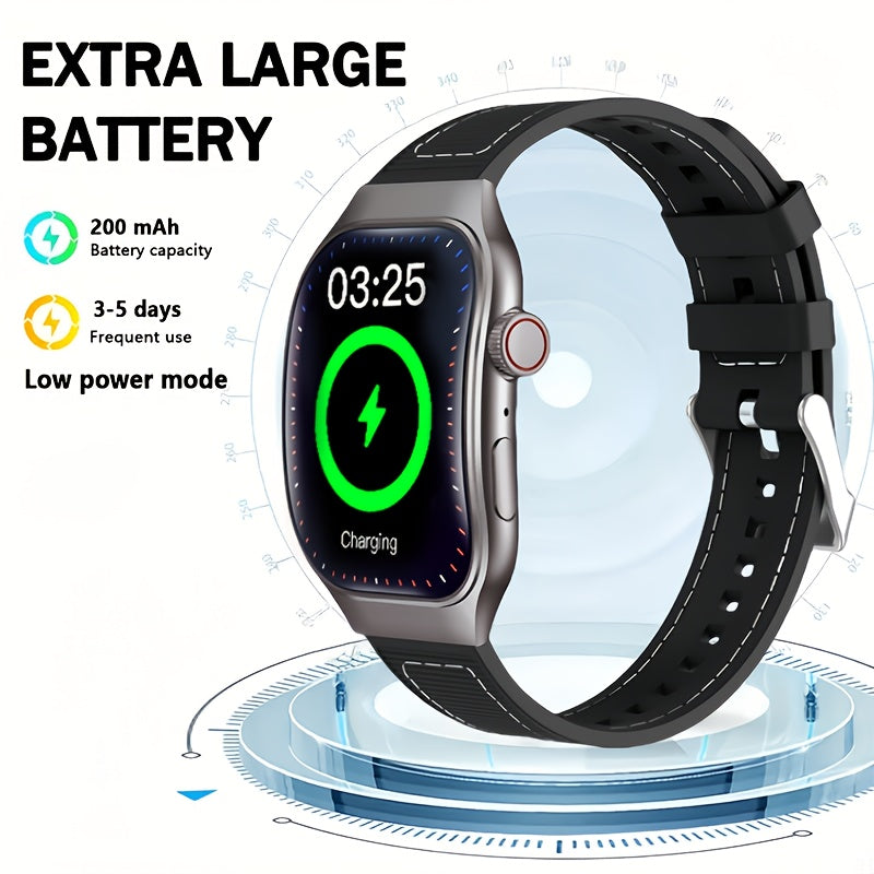 Unisex Curved Screen Smartwatch with Wi-Fi And Wi-Fi 5.2 - High Quality, 1.96" HD Display, 360° Panoramic View, Rechargeable Battery, Fitness Tracking, Outdoor Sports, Fashion Smartwatch, Health Monitoring, Streamlined Dial