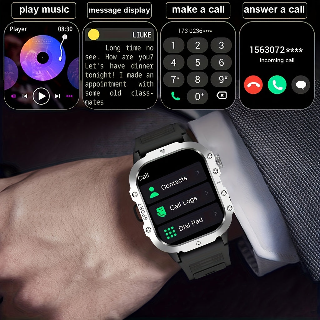 New Smartwatch with 2.01-inch Large Screen LED Flashlight Outdoor Sports Watch & Fitness Tracker Compatible with Android And iPhone Halloween Edition Suitable for Men Or Women Versatile for Multiple Scenarios The Perfect Holi