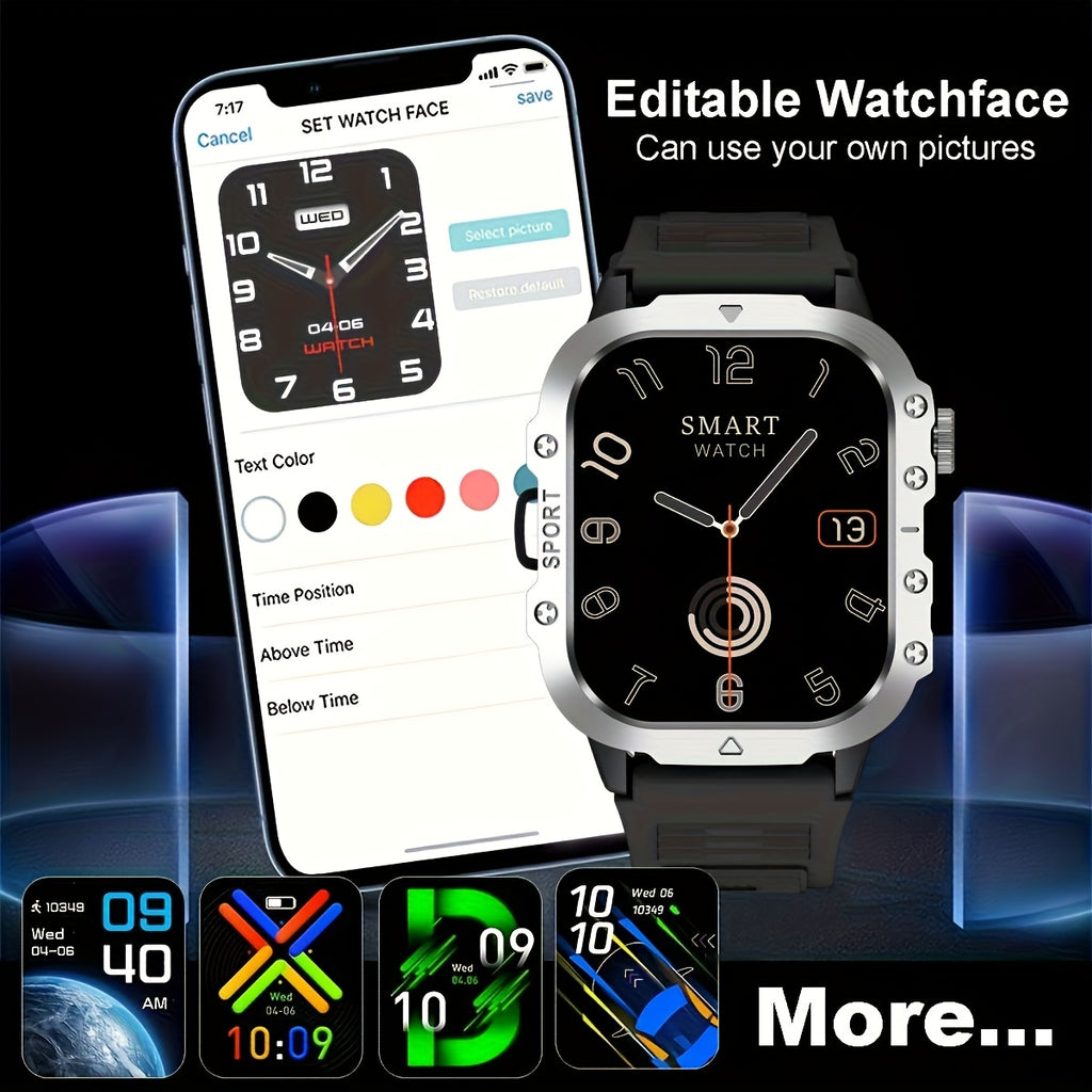 New Smartwatch with 2.01-inch Large Screen LED Flashlight Outdoor Sports Watch & Fitness Tracker Compatible with Android And iPhone Halloween Edition Suitable for Men Or Women Versatile for Multiple Scenarios The Perfect Holi