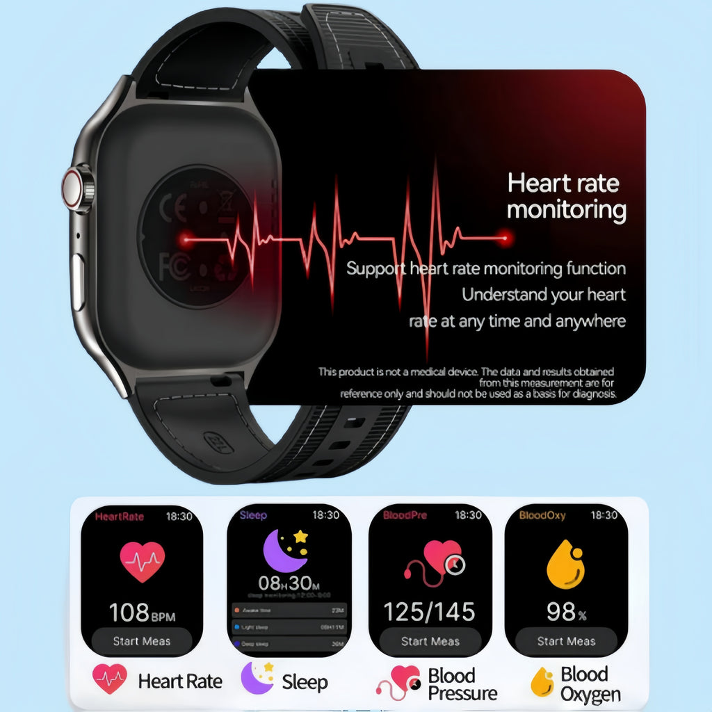 Unisex Curved Screen Smartwatch with Wi-Fi And Wi-Fi 5.2 - High Quality, 1.96" HD Display, 360° Panoramic View, Rechargeable Battery, Fitness Tracking, Outdoor Sports, Fashion Smartwatch, Health Monitoring, Streamlined Dial