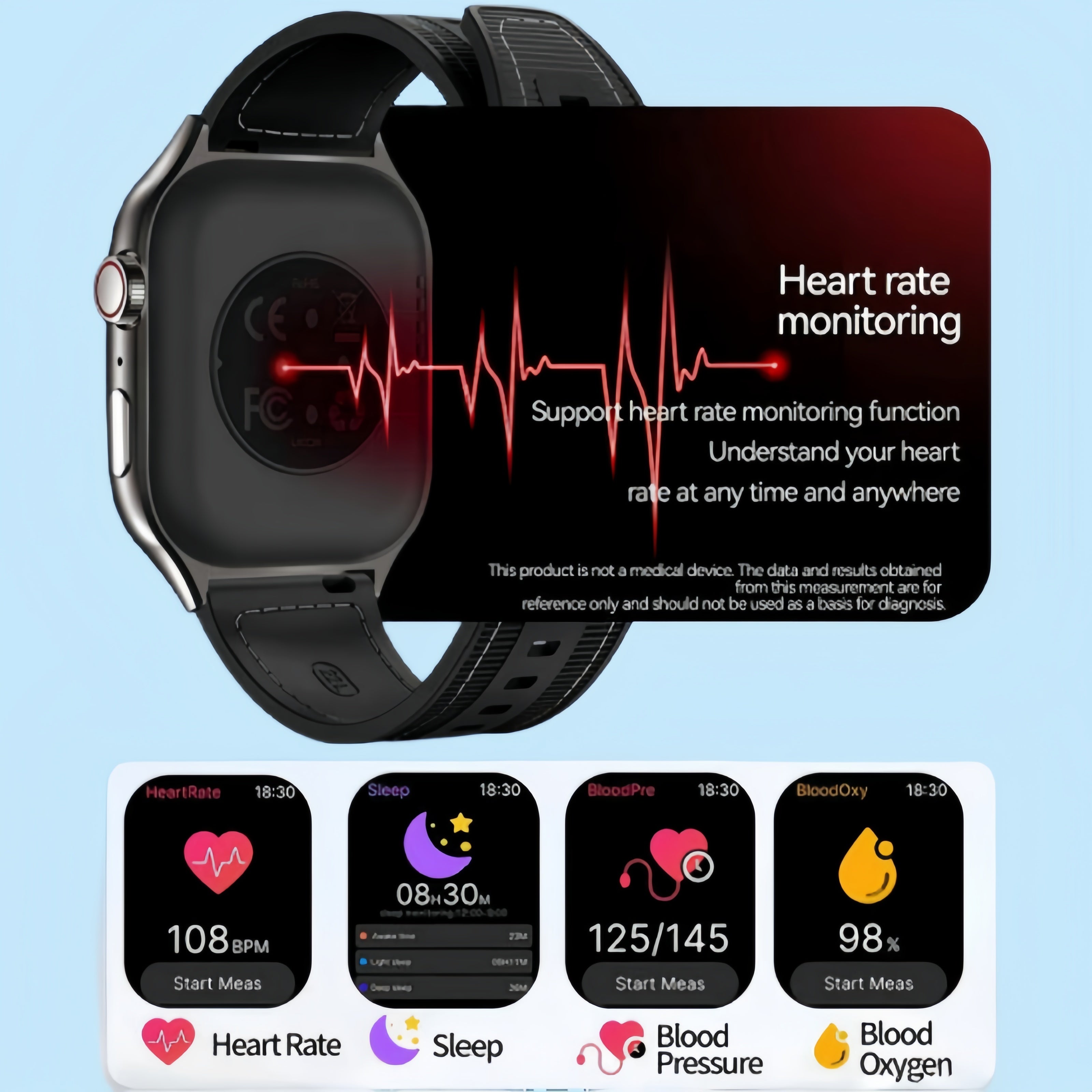 Unisex Curved Screen Smartwatch with Wi-Fi And Wi-Fi 5.2 - High Quality, 1.96" HD Display, 360° Panoramic View, Rechargeable Battery, Fitness Tracking, Outdoor Sports, Fashion Smartwatch, Health Monitoring, Streamlined Dial