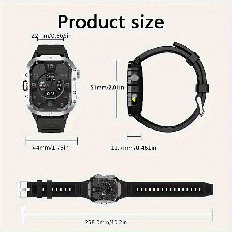 New Smartwatch with 2.01-inch Large Screen LED Flashlight Outdoor Sports Watch & Fitness Tracker Compatible with Android And iPhone Halloween Edition Suitable for Men Or Women Versatile for Multiple Scenarios The Perfect Holi