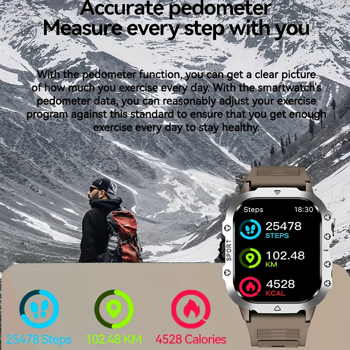 New Smartwatch with 2.01-inch Large Screen LED Flashlight Outdoor Sports Watch & Fitness Tracker Compatible with Android And iPhone Halloween Edition Suitable for Men Or Women Versatile for Multiple Scenarios The Perfect Holi