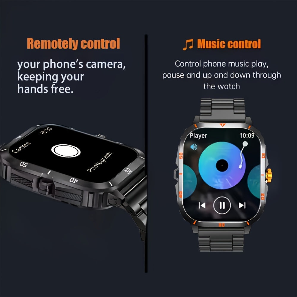 [Perfect Gift For Holidays] 2025 New Smartwatch with LED Light, Wireless Calling, Fitness Tracker, Message Alerts, Weather Alerts, SMS Alerts, Outdoor Men's Smartwatch, Compatible with Android And iPhone Devices, Perfect Gift