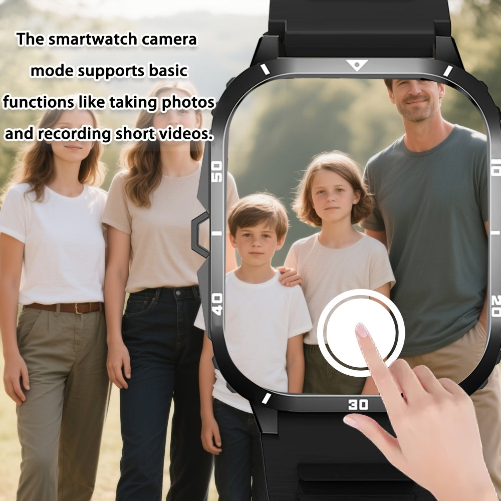 [Perfect Gift For Holidays] 2025 New Smartwatch with LED Light, Wireless Calling, Fitness Tracker, Message Alerts, Weather Alerts, SMS Alerts, Outdoor Men's Smartwatch, Compatible with Android And iPhone Devices, Perfect Gift