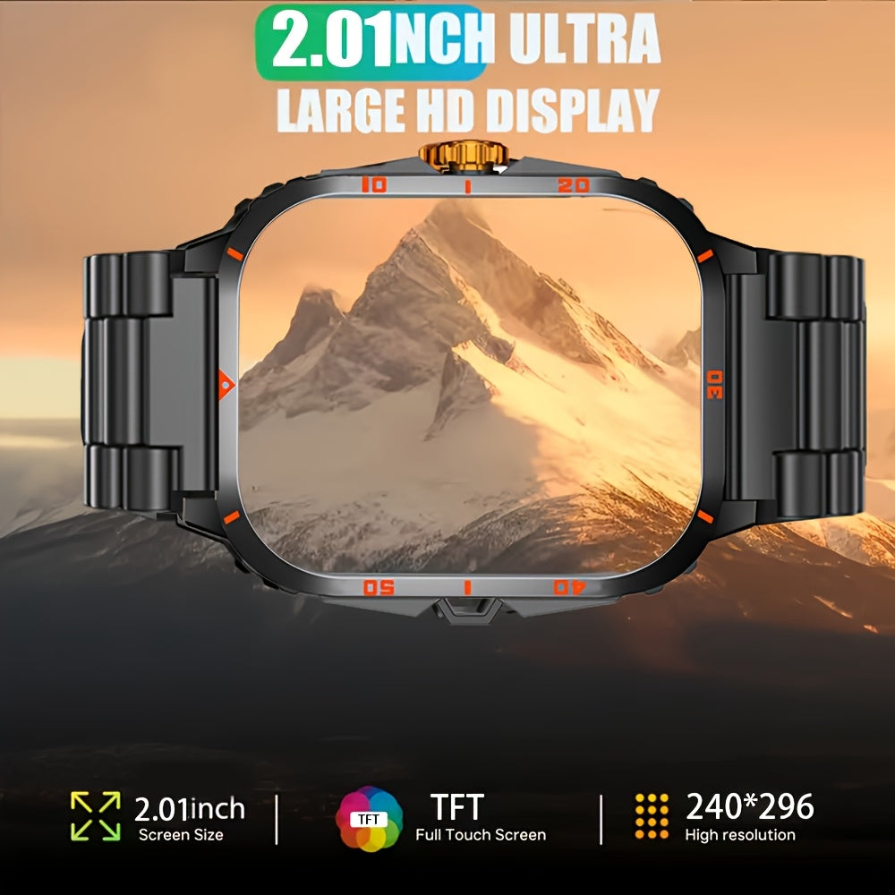 [Perfect Gift For Holidays] 2025 New Smartwatch with LED Light, Wireless Calling, Fitness Tracker, Message Alerts, Weather Alerts, SMS Alerts, Outdoor Men's Smartwatch, Compatible with Android And iPhone Devices, Perfect Gift