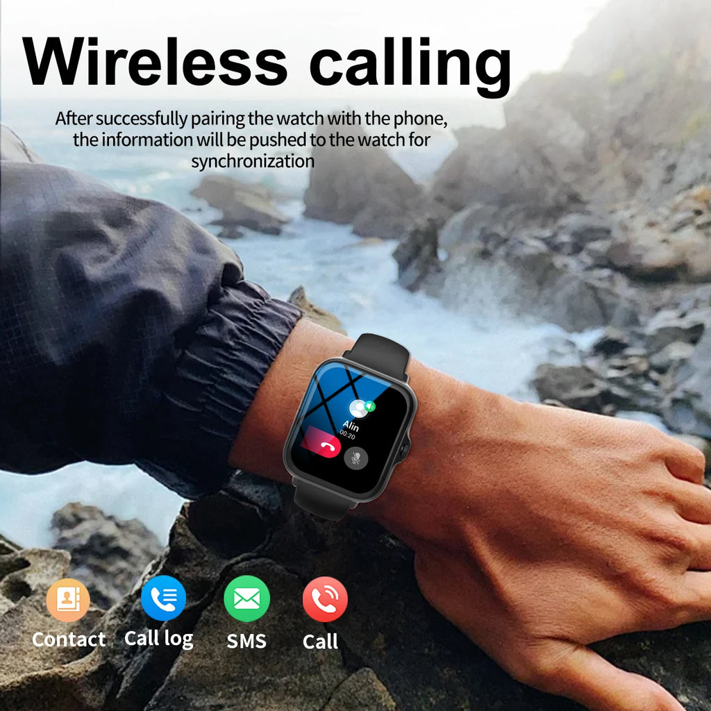 Outdoor sports smartwatch, wireless calling, information reminder, wallpaper change, men's and women's multifunctional sports wa