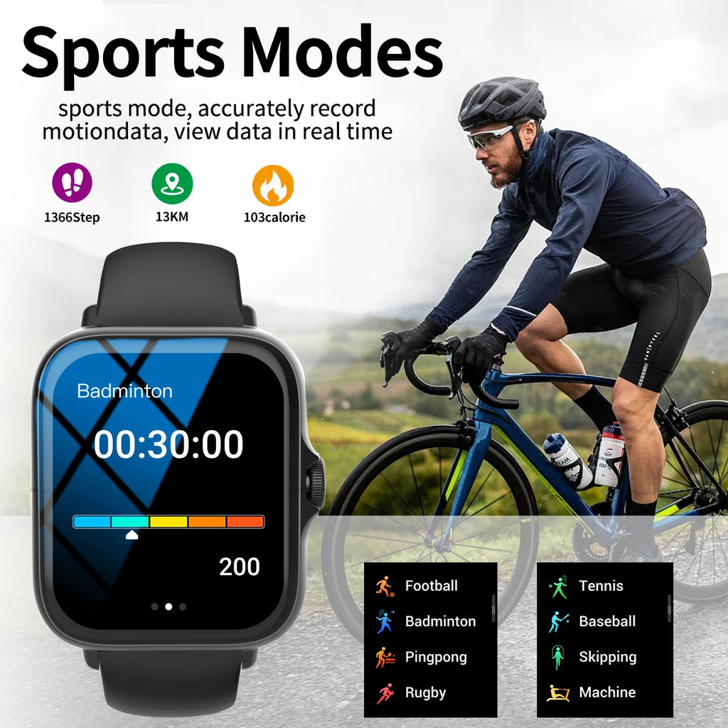 Outdoor sports smartwatch, wireless calling, information reminder, wallpaper change, men's and women's multifunctional sports wa