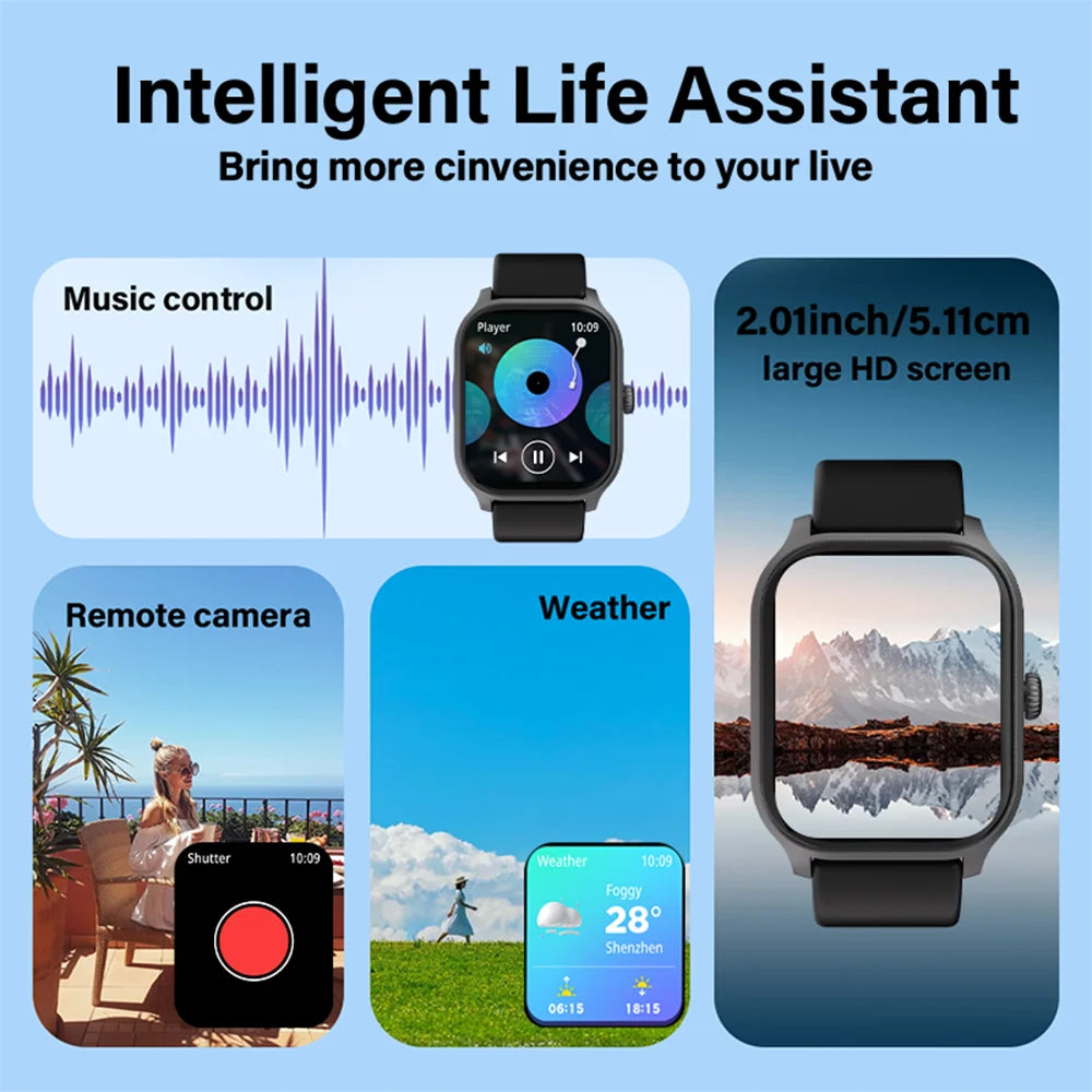 LAXASFIT 2025 New Smart Watch Bluetooth Call Men Women Watch Voice Assistant 100+ Sports Smart Watch for Android IOS