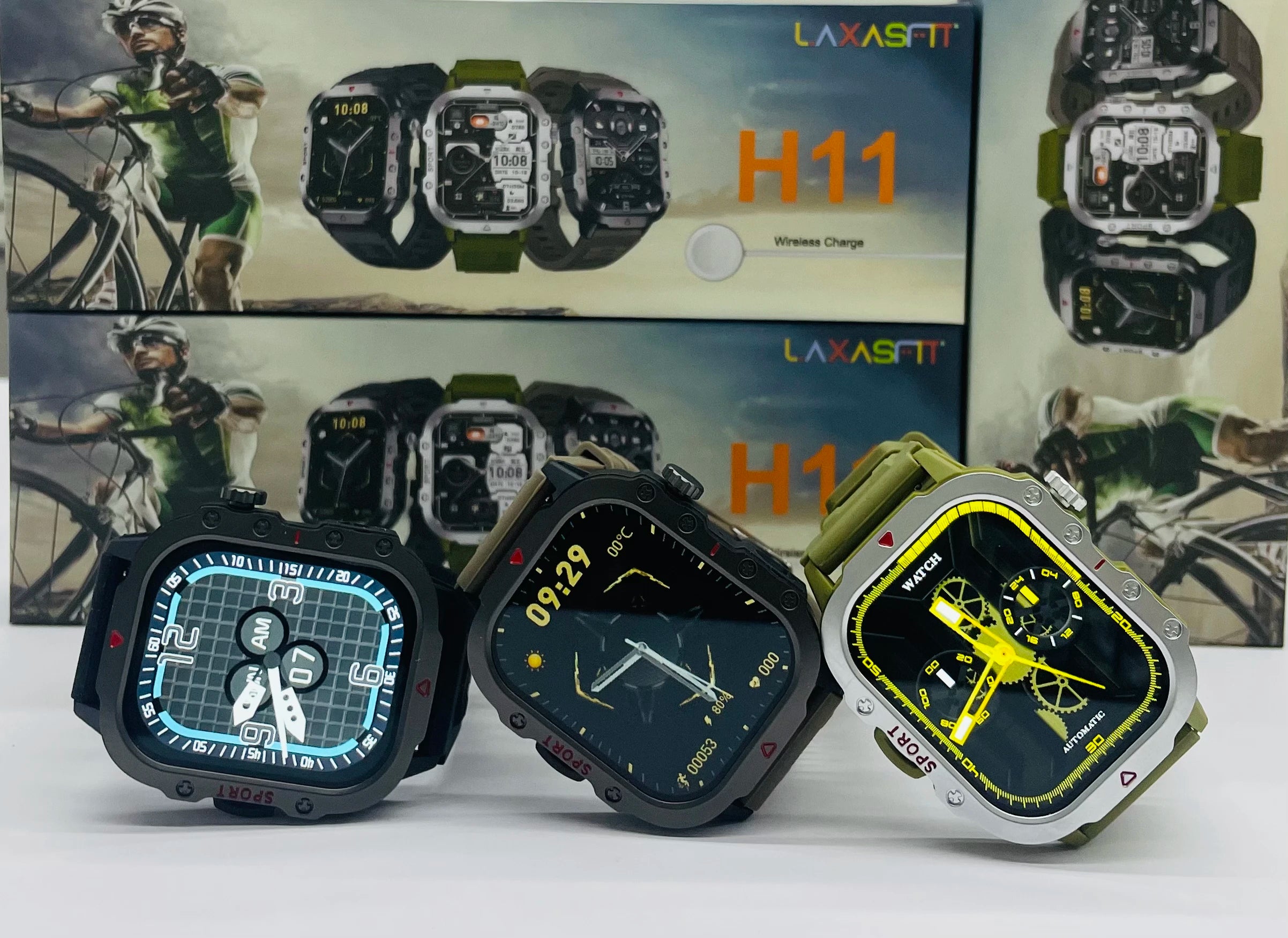 LAXASFIT Smart Watch Bluetooth Voice Call Smart Watch with LED Flashlight Health Monitor Outdoor Sports Smart Watch
