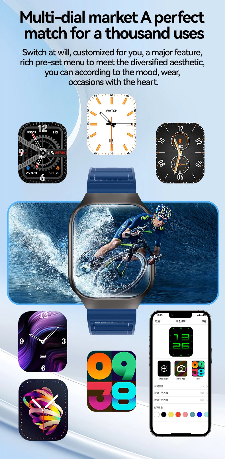 LAXASFIT 1.83-inch Curved Screen Women's Smart Watch Bluetooth Calling Customizable Watch Faces Men's Sports Smartwatch