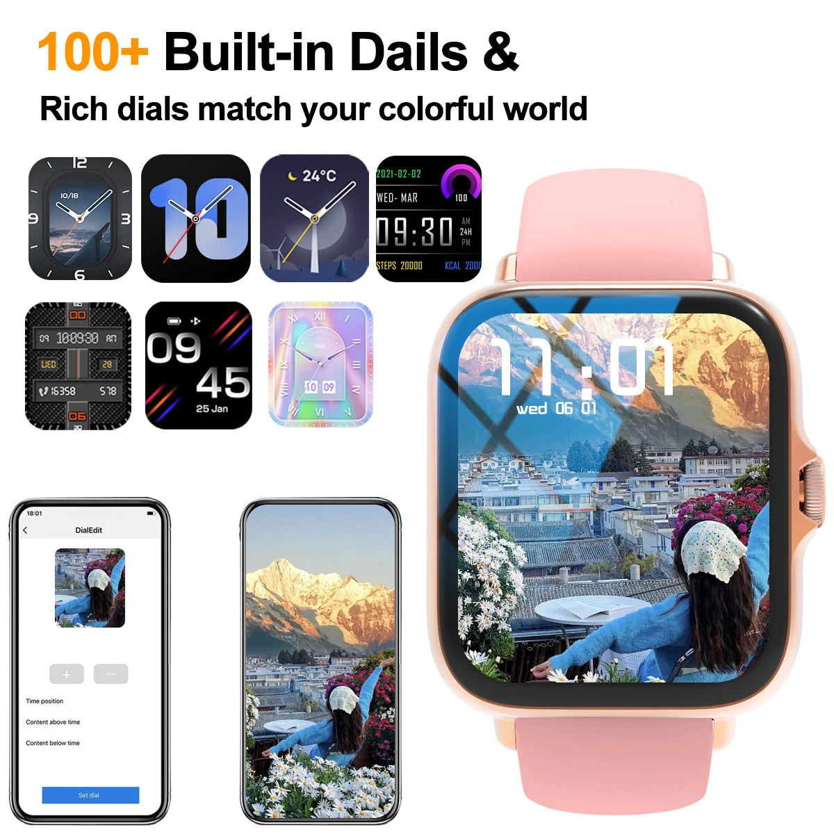 Hot Smart watch, can answer and make calls, multiple APP reminders, suitable for men and women, custom wallpaper