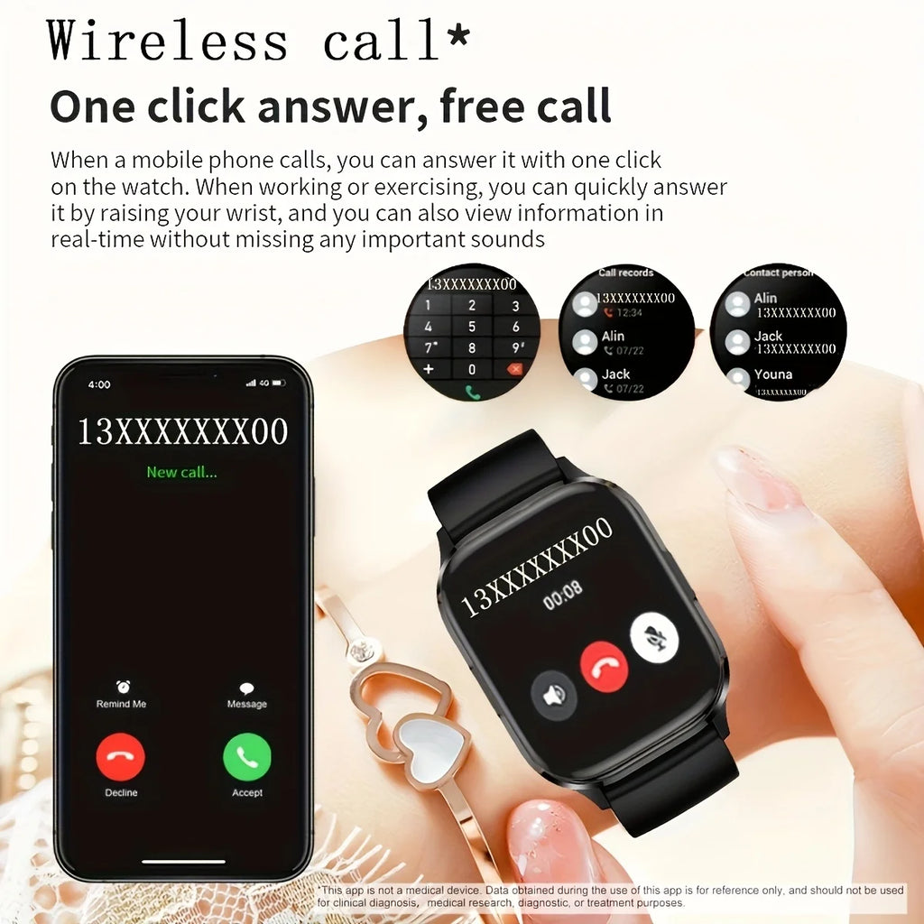 Simple and Stylish Women'S Smartwatch, AMOLED HD Screen Men'S Smartwatch, Wireless Calling, Voice Assistant