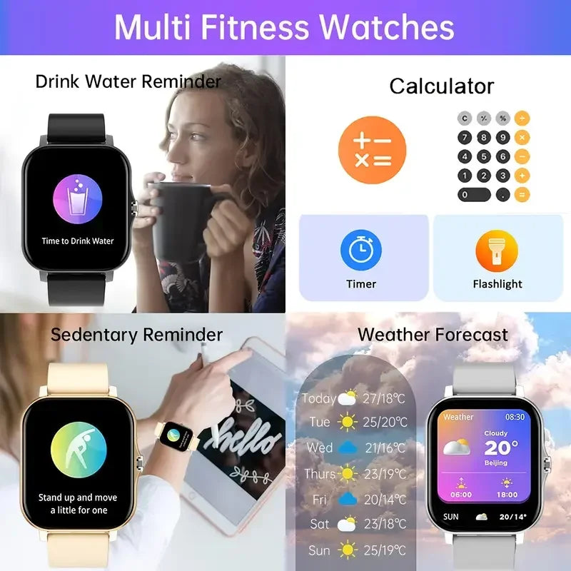 2025 new smart watch, wireless voice, multi-sport mode, fitness tracker smart watch, unisex, holiday gift