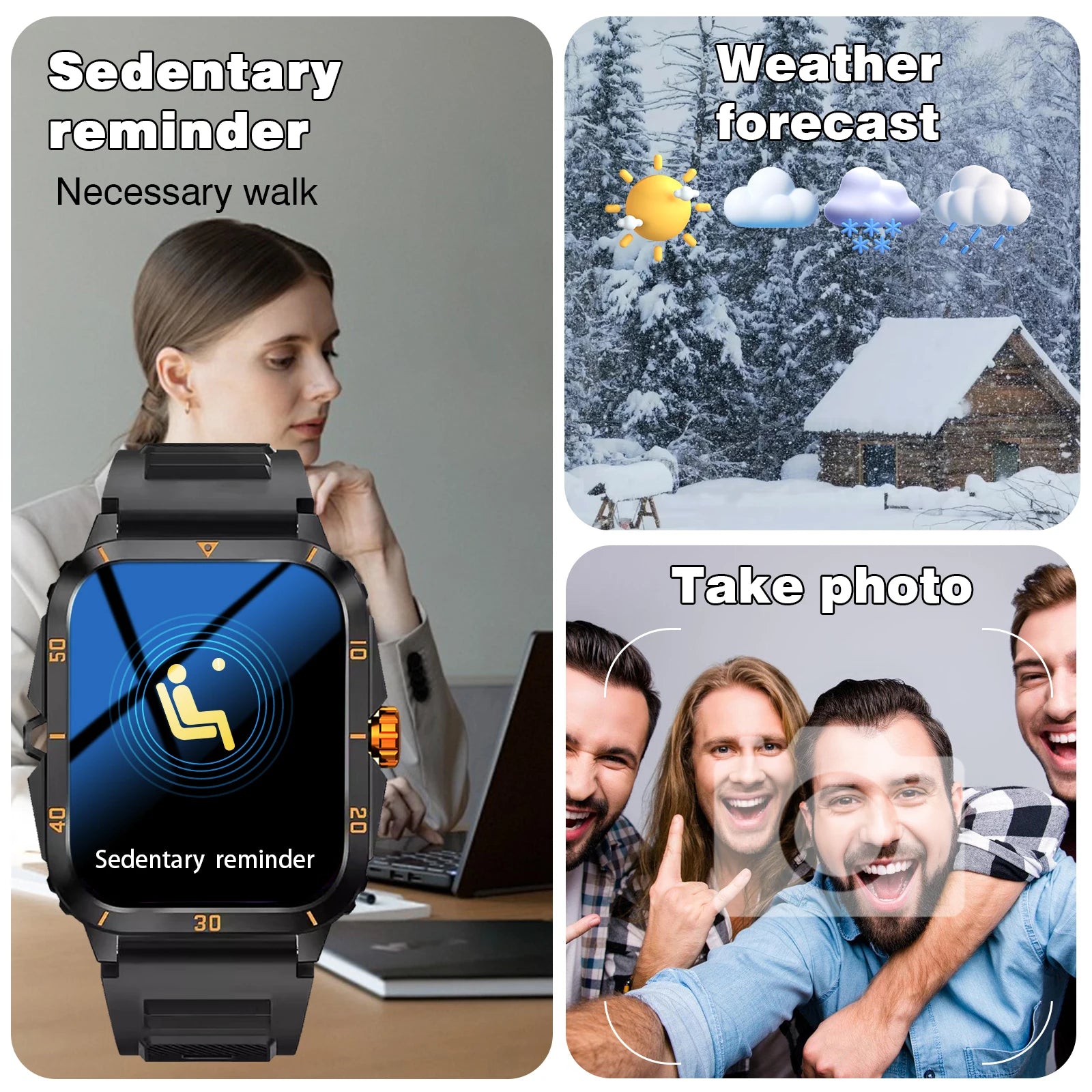 Smart Watch, Wireless Calls, Music Playback, Message Reminders, Multi-Sports Mode, Suitable For Men And Women