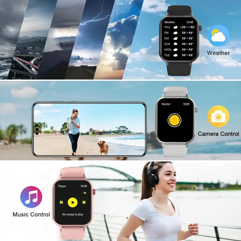 LAXASFIT 2025 New Waterproof Smart Watch Bluetooth Call Women Men Watch Voice Assistant 100+Sports Smartwatch For Android IOS