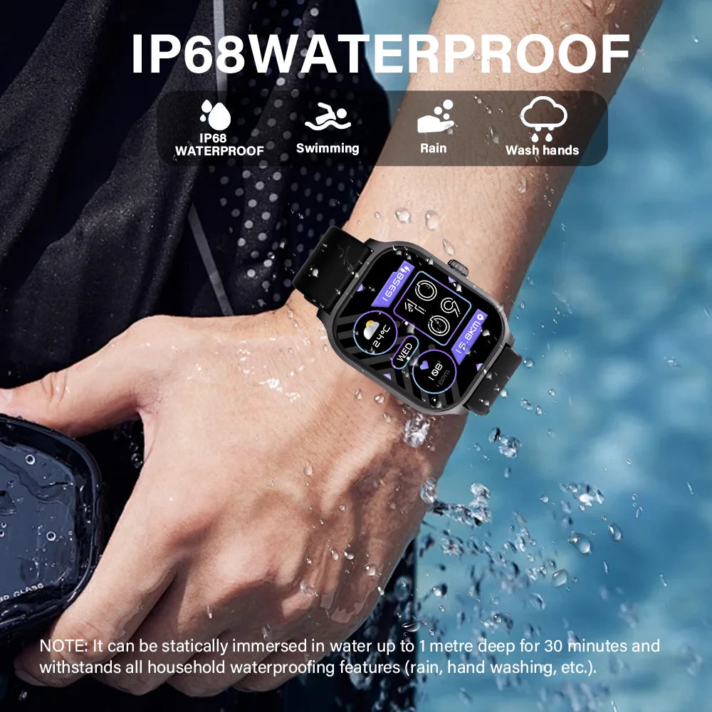 LAXASFIT New Smart Watch 2.01 Inch Smart Watch Bluetooth Call Men Women IP68 Waterproof Sports Fitness Smart Watch