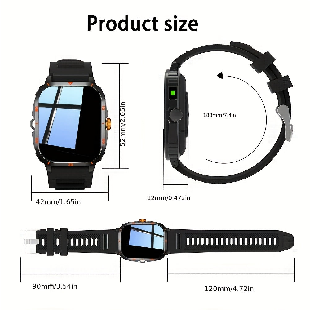 [Perfect Gift For Holidays] 2025 New Smartwatch with LED Light, Wireless Calling, Fitness Tracker, Message Alerts, Weather Alerts, SMS Alerts, Outdoor Men's Smartwatch, Compatible with Android And iPhone Devices, Perfect Gift