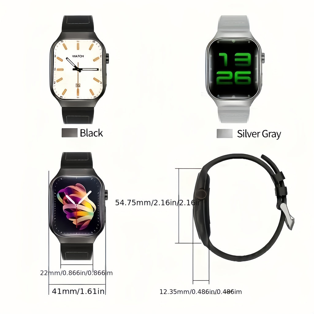 Unisex Curved Screen Smartwatch with Wi-Fi And Wi-Fi 5.2 - High Quality, 1.96" HD Display, 360° Panoramic View, Rechargeable Battery, Fitness Tracking, Outdoor Sports, Fashion Smartwatch, Health Monitoring, Streamlined Dial