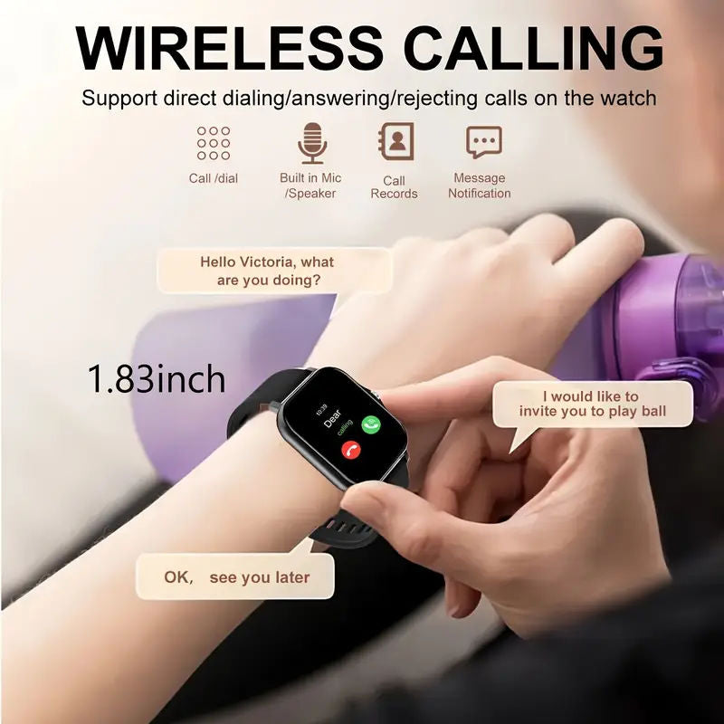 LED Smart Watch with Wireless Calling and Weather Alerts