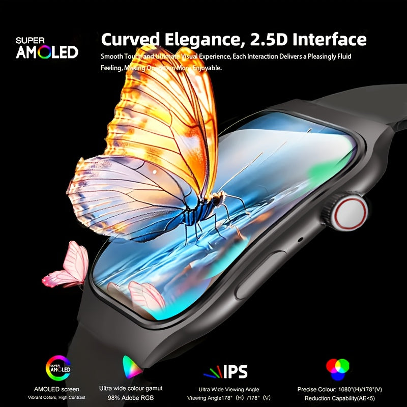 Unisex Curved Screen Smartwatch with Wi-Fi And Wi-Fi 5.2 - High Quality, 1.96" HD Display, 360° Panoramic View, Rechargeable Battery, Fitness Tracking, Outdoor Sports, Fashion Smartwatch, Health Monitoring, Streamlined Dial